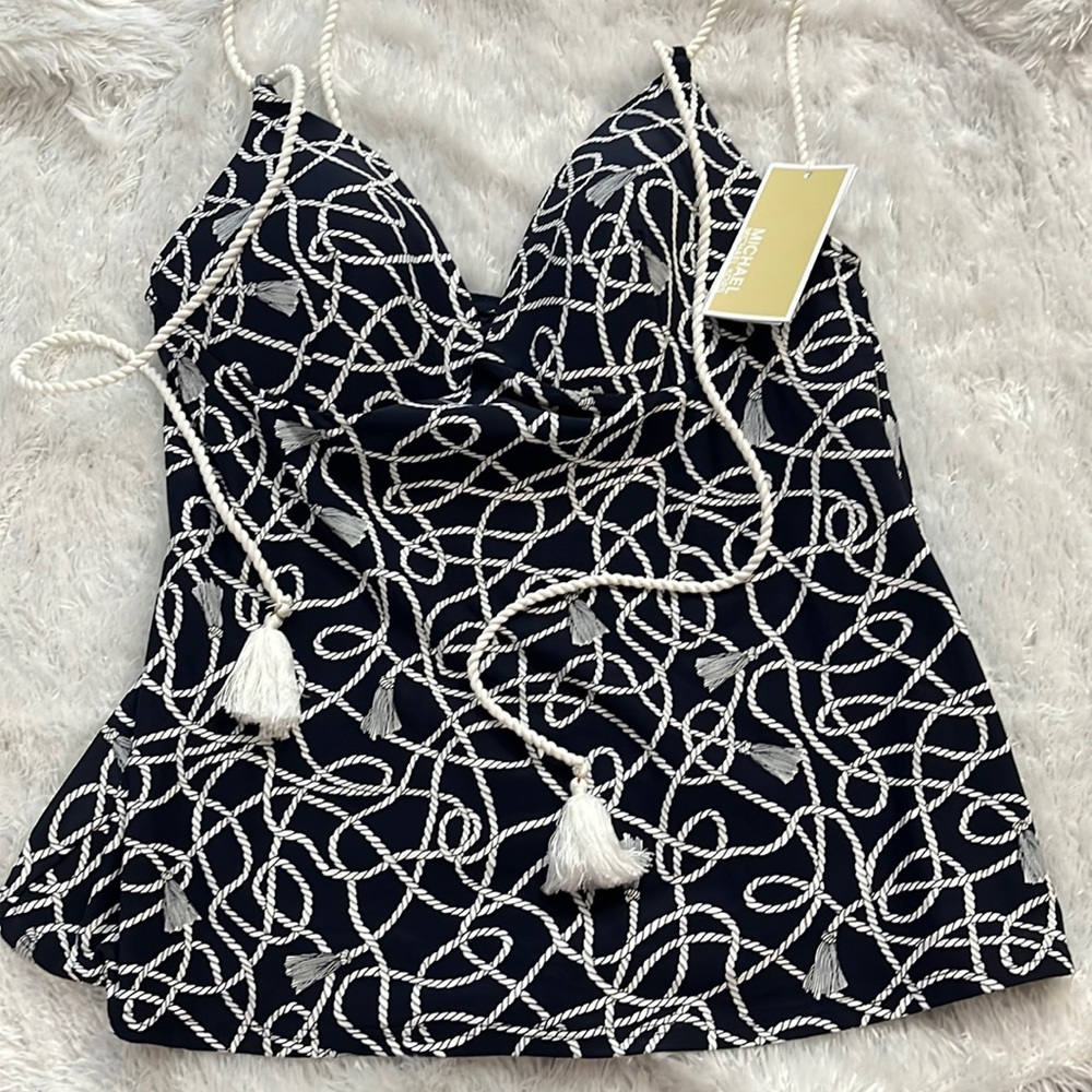 MICHAEL KORS swimsuit top size M 412 New Navy Cruise 2018